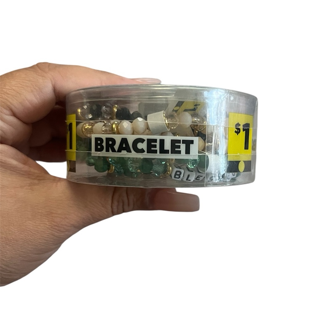 Set of Three Beaded Bracelets with Inspirational Words